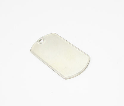925 Sterling Silver  Shiny Smooth Tag Drop Pendant  PT2147