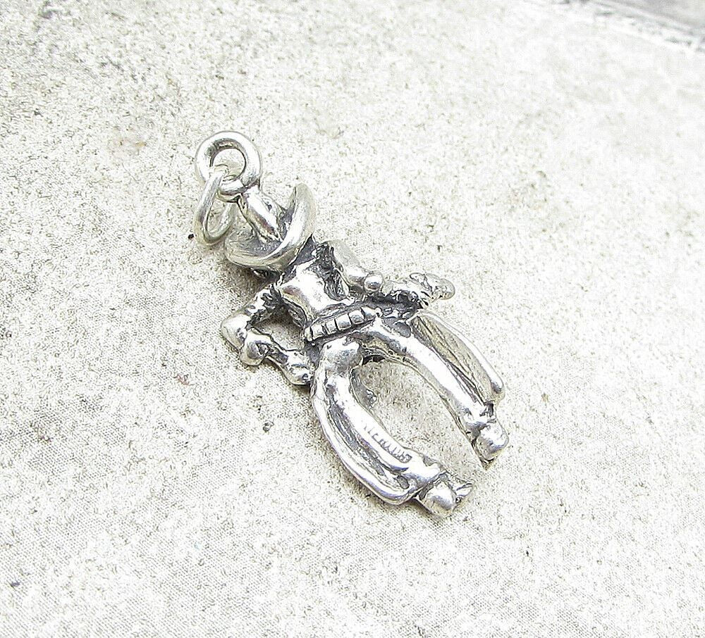 925 Sterling Silver Vintage Cowboy 3D Charm Pendant  PT1081