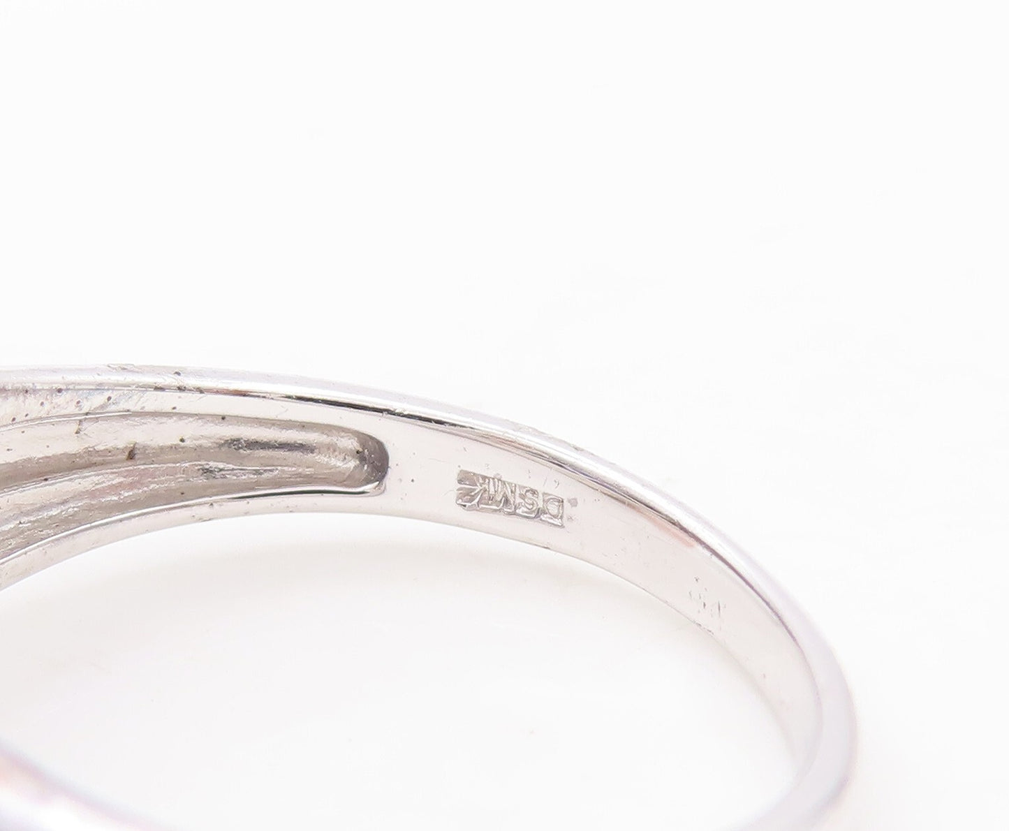 925 Sterling Silver Vintage Ring Oval Cut Sapphire CZ Inlay Band Sz 7  RG29734