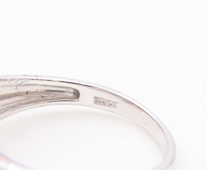 925 Sterling Silver Vintage Ring Oval Cut Sapphire CZ Inlay Band Sz 7  RG29734