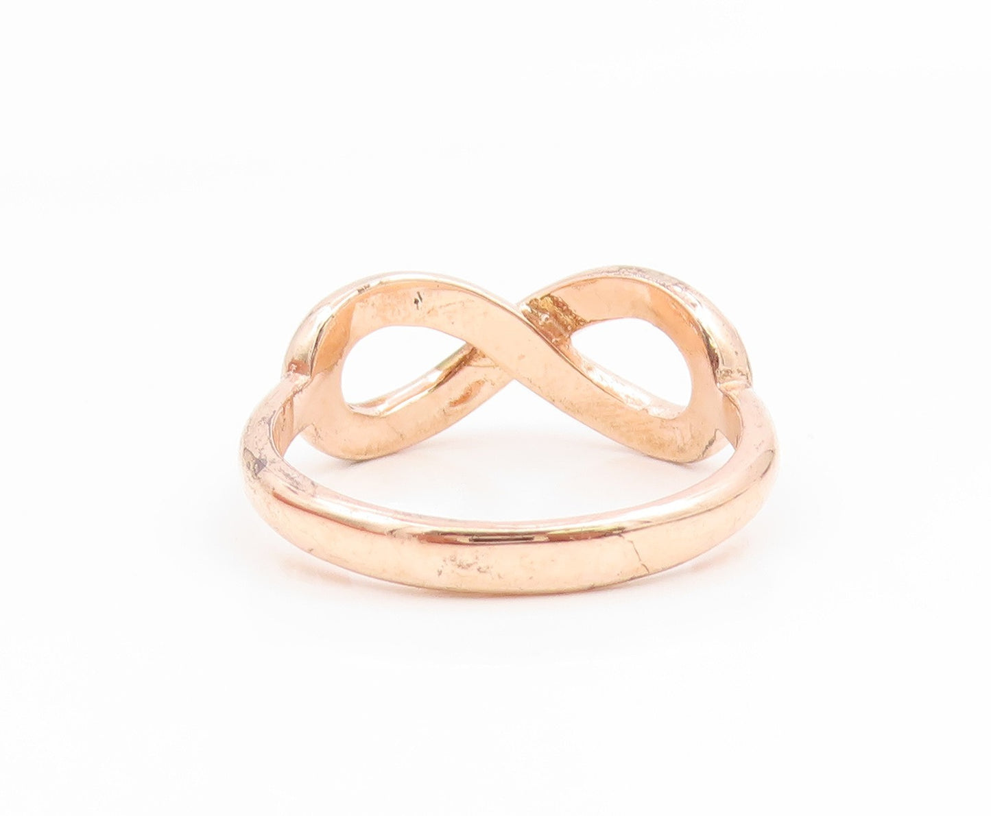 925 Sterling Silver Vintage Ring Gold Plated Elegant Infinity Band Sz 8 RG35207