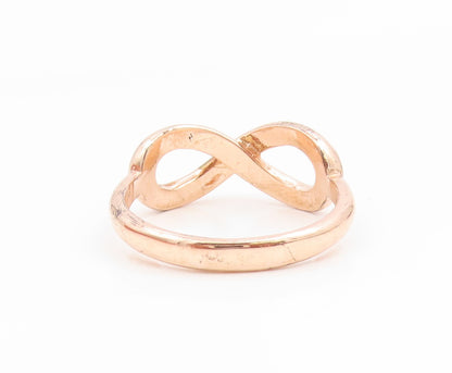 925 Sterling Silver Vintage Ring Gold Plated Elegant Infinity Band Sz 8 RG35207