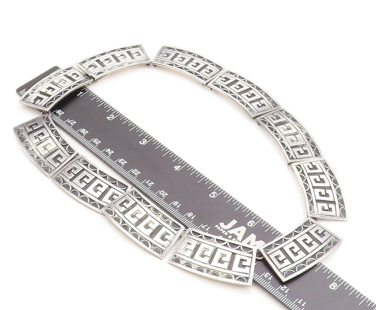 TAXCO MEXICO 925 Sterling Silver  Vintage Designer Large Chain Necklace NE1194