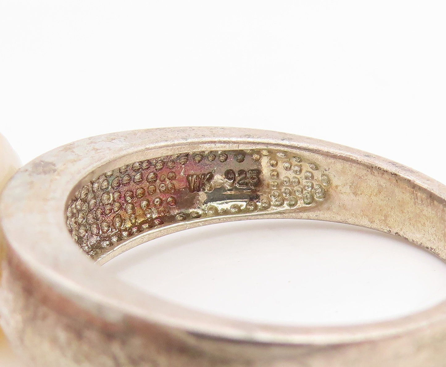 925 Sterling Silver Vintage Ring Yellow Rose Floral Solitaire Band Sz 9 RG33861