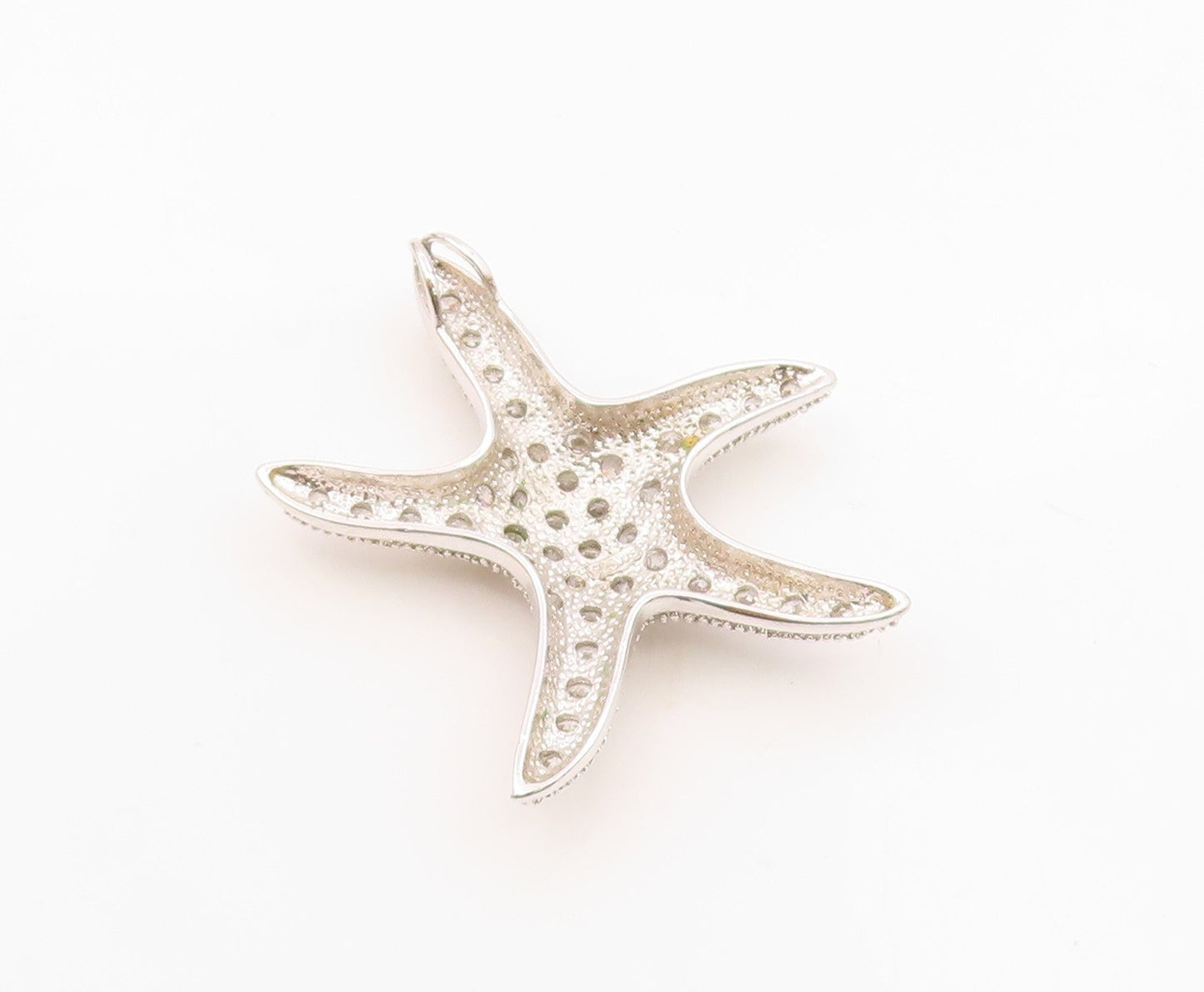 925 Sterling Silver  Vintage Cubic Zirconia Encrusted Starfish Pendant PT18062
