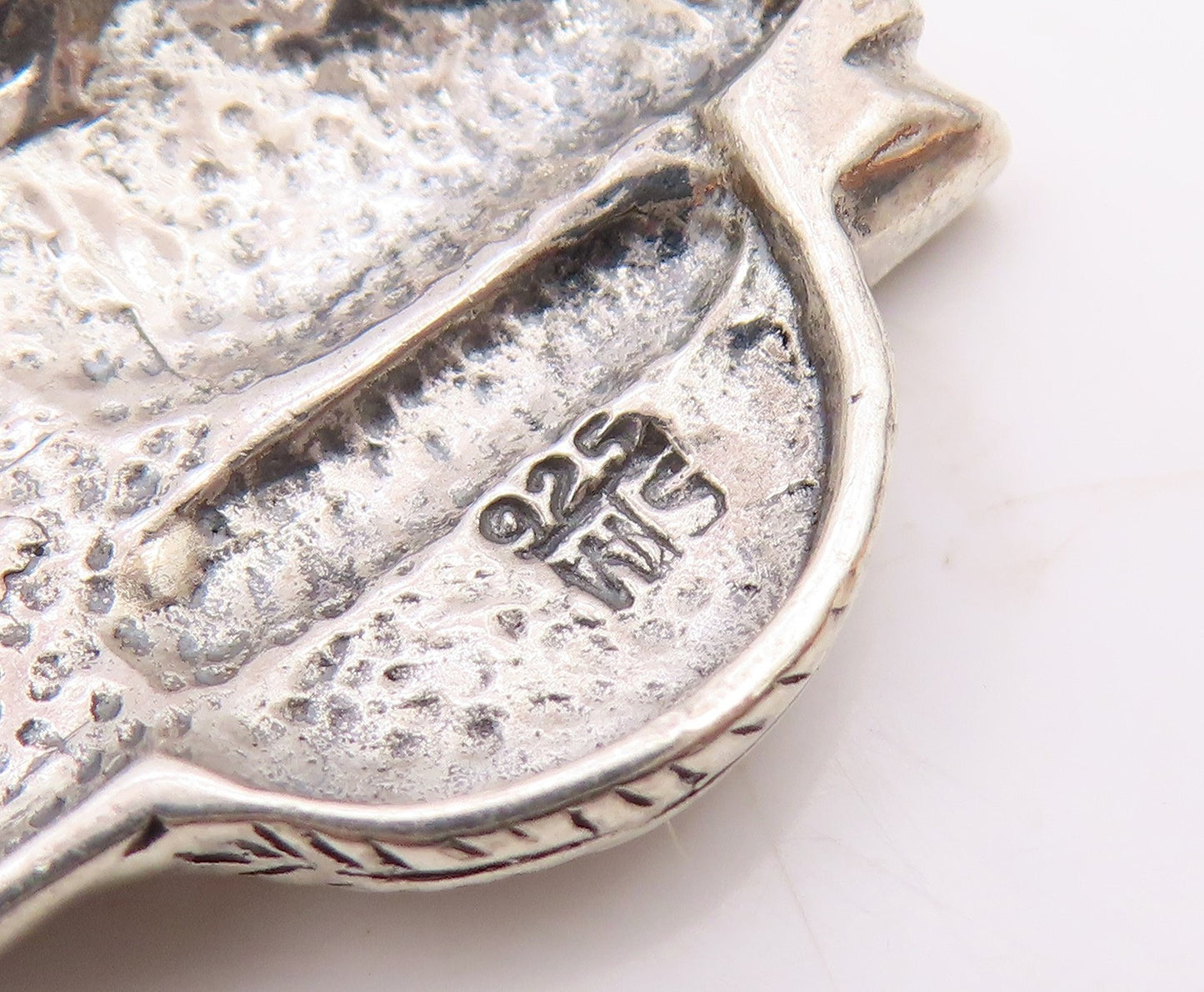 925 Sterling Silver  Vintage Shiny Motorcycle Motif Drop Pendant  PT18332