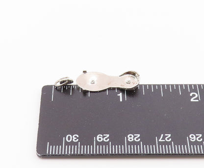925 Sterling Silver  Vintage Sculpted Skiing Snowboard Pendant  PT20684