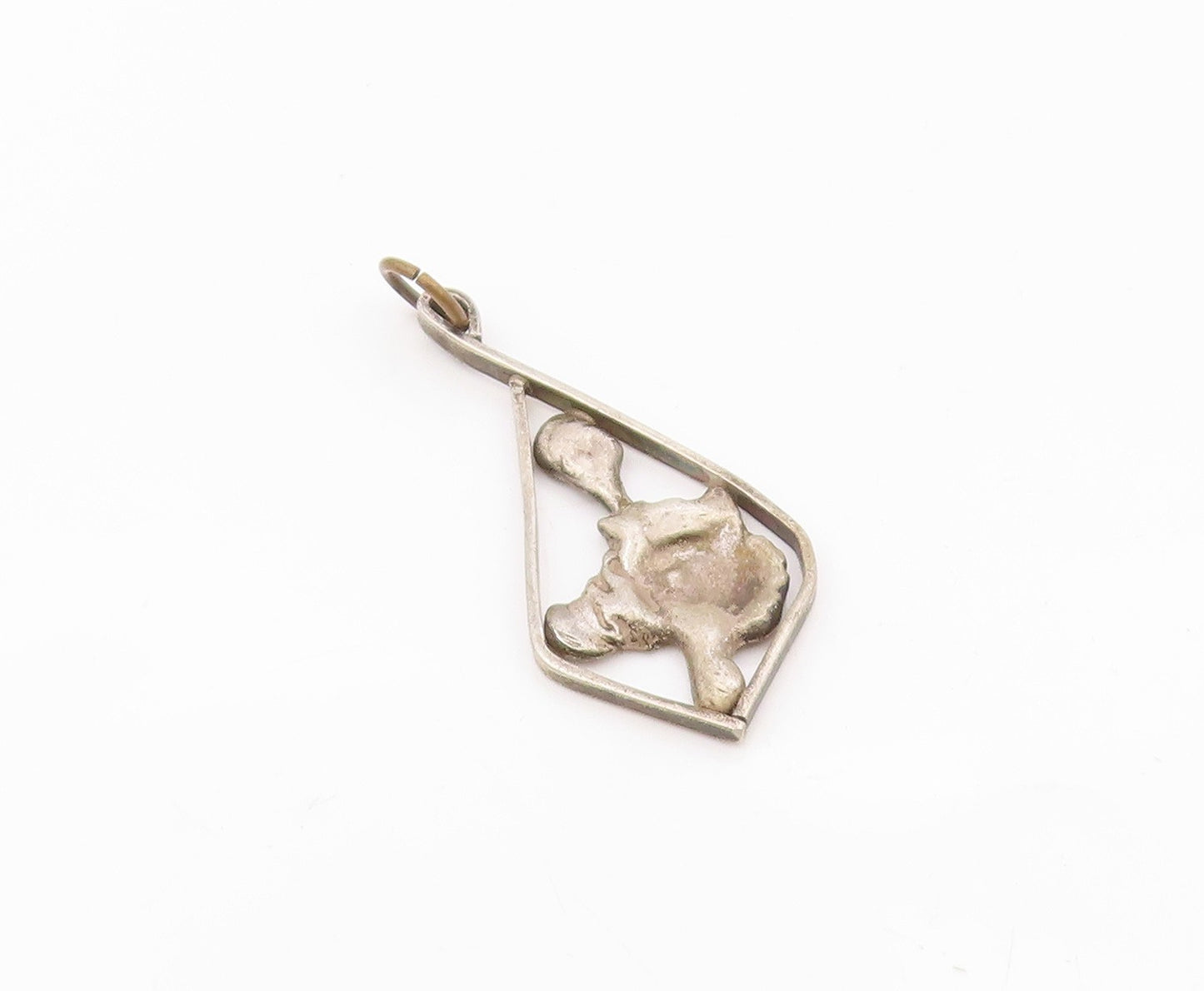 925 Silver  Vintage Modernist Abstract Open Diamond Shaped Pendant  PT20831