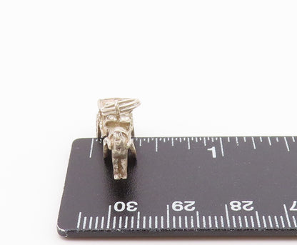 925 Sterling Silver  Vintage Old Fashioned Horse & Carriage Pendant  PT19109