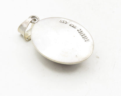 CII MEXICO 925 Sterling Silver  Vintage Cabochon Jasper Drop Pendant  PT7760