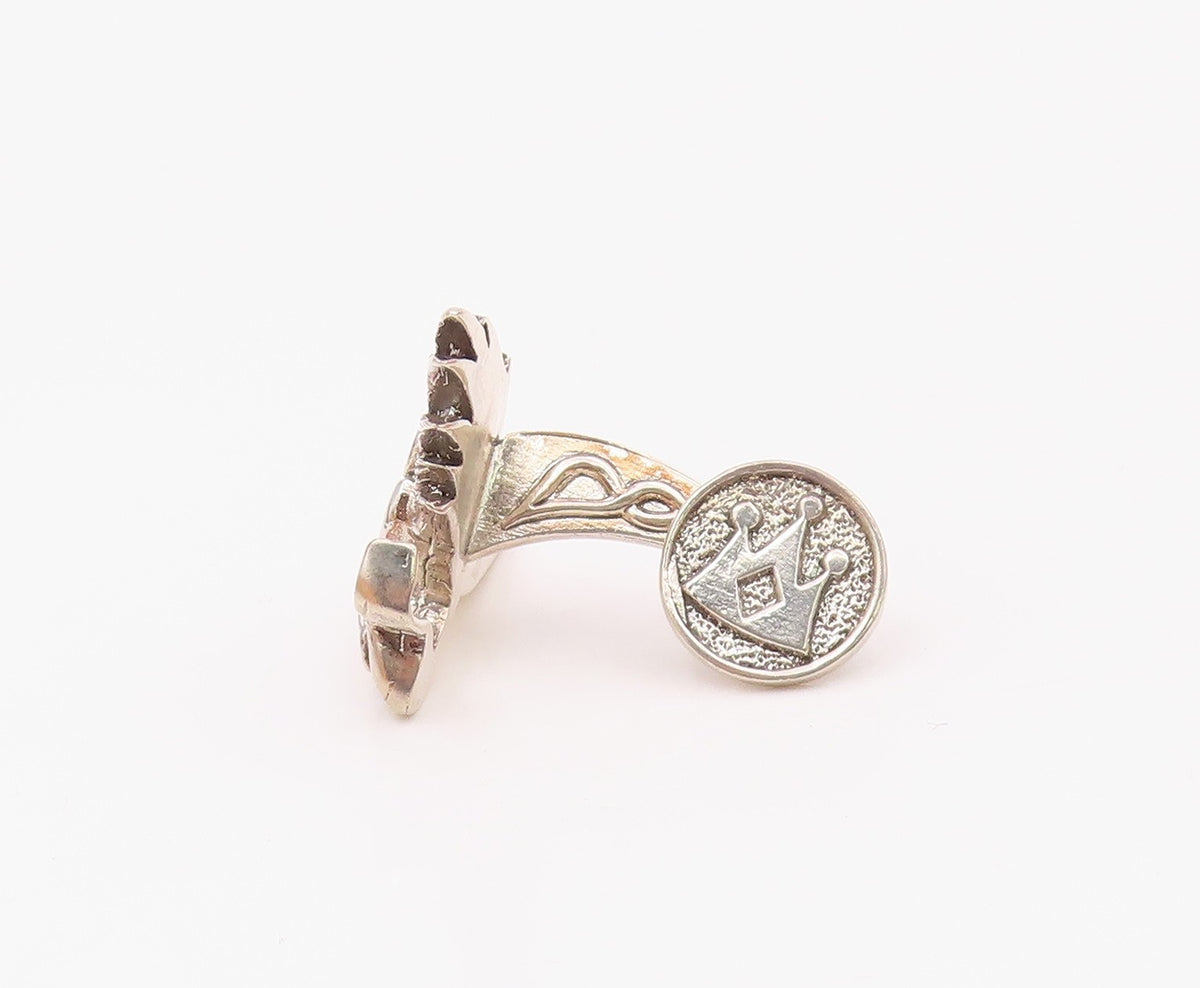 925 Sterling Silver  Vintage Cartoon Figure With Flowing Hair Cufflinks TR3333