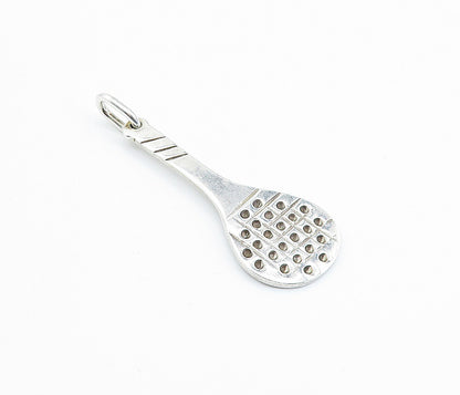 MEXICO 925 Sterling Silver  Vintage Shiny Tennis Racket Sports Pendant  PT4887
