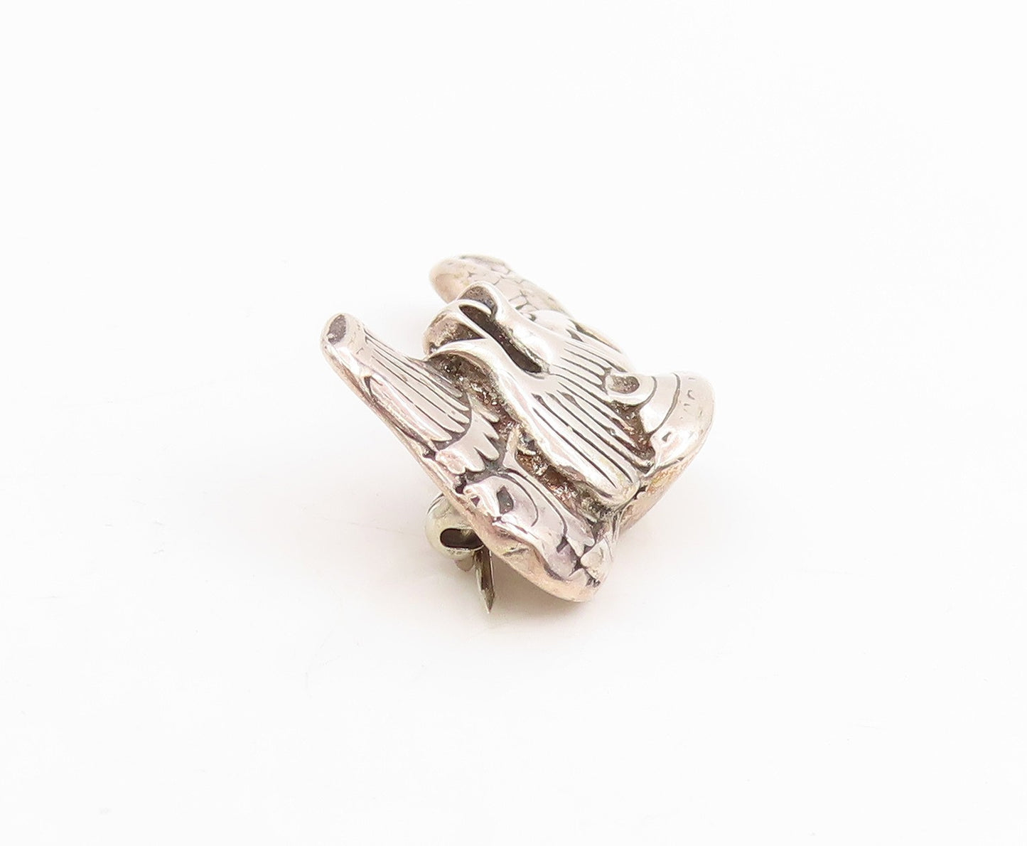 925 Sterling Silver Vintage Brooch Etched Pottery Set Cut Out Design  BP12042