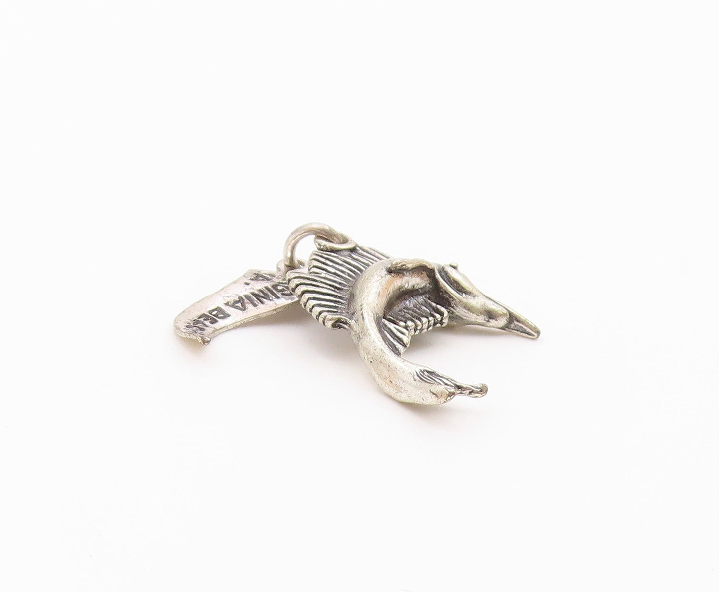 925 Sterling Silver  Vintage Virginia Beach Swordfish Charm Pendant  PT21782