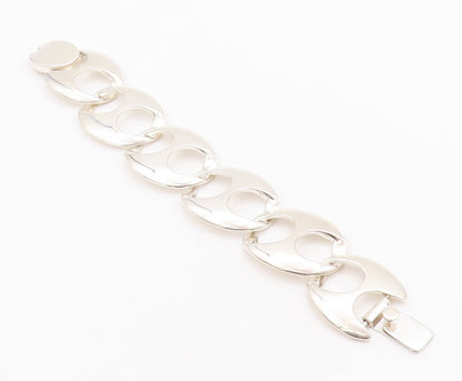 925 Sterling Silver Vintage Bracelet MEXICO Designer Hour Glass Effect  BT10514