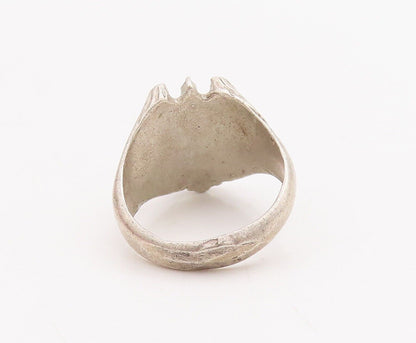 925 Sterling Silver Vintage Ring SOUTHWESTERN Bird Crush Turquoise Sz 8 RG28937