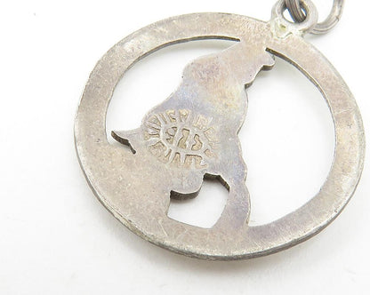 925 Sterling Silver  Vintage Dark Tone Woman Pouring Water Pendant  PT8755