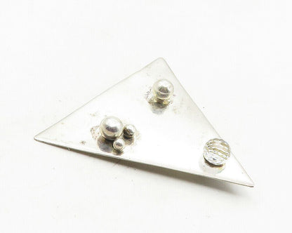 RON P. 925 Sterling Silver  Vintage Modernist Topaz Sphere Brooch Pin  BP4021