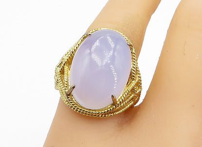 925 Sterling Silver  Cabochon Cut Milky Quartz Cocktail Ring Sz 8  RG4100