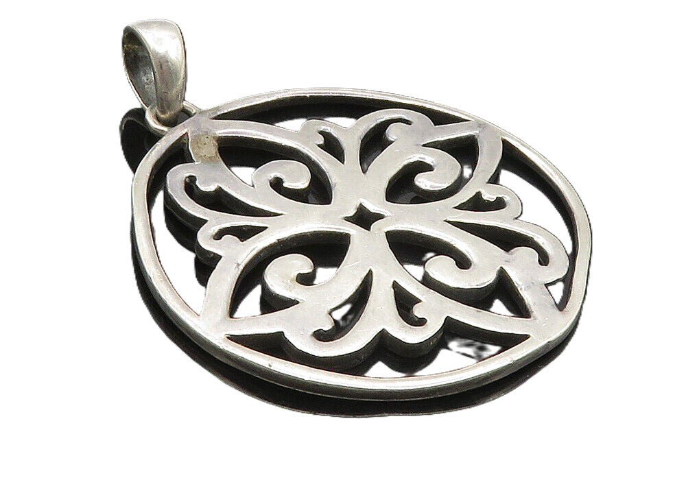 BARSE 925 Sterling Silver  Vintage Shiny Open Flower Design Pendant  PT7775