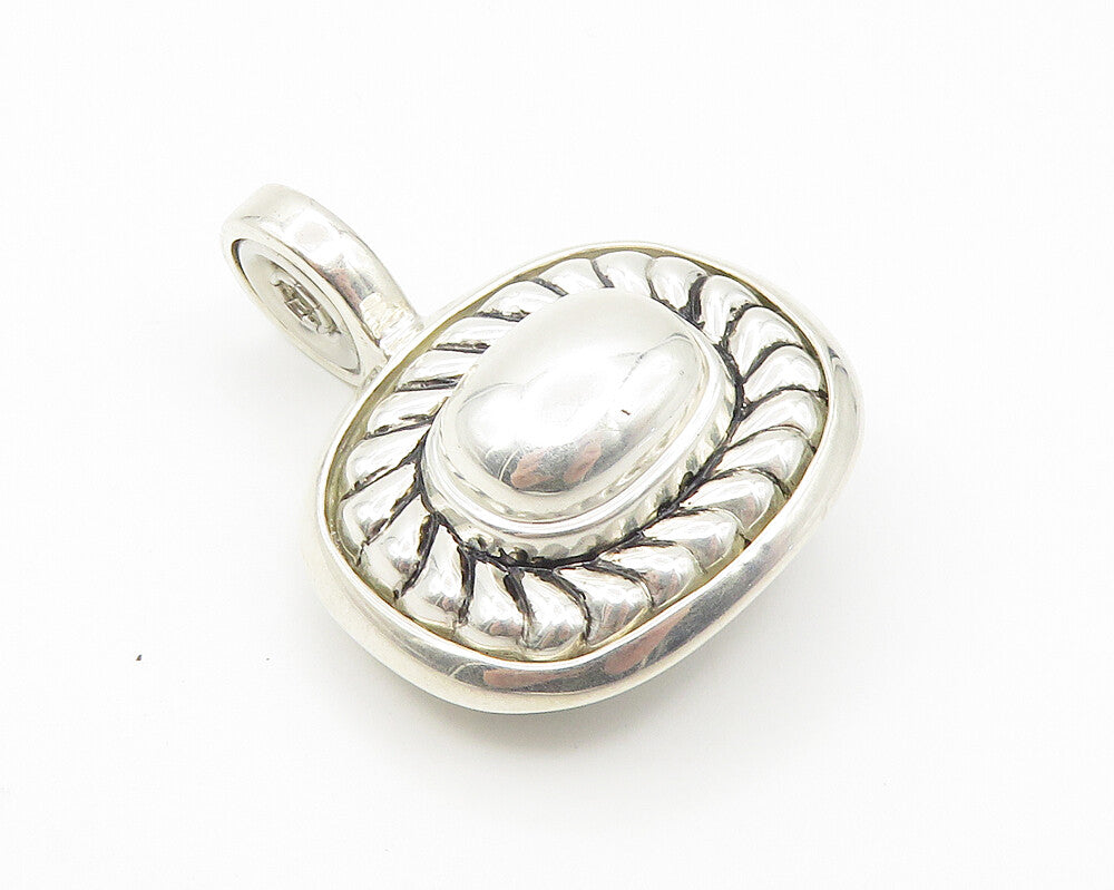 ESPO SIG 925 Sterling Silver  Vintage Shiny Enamel Coated Dome Pendant  PT9430