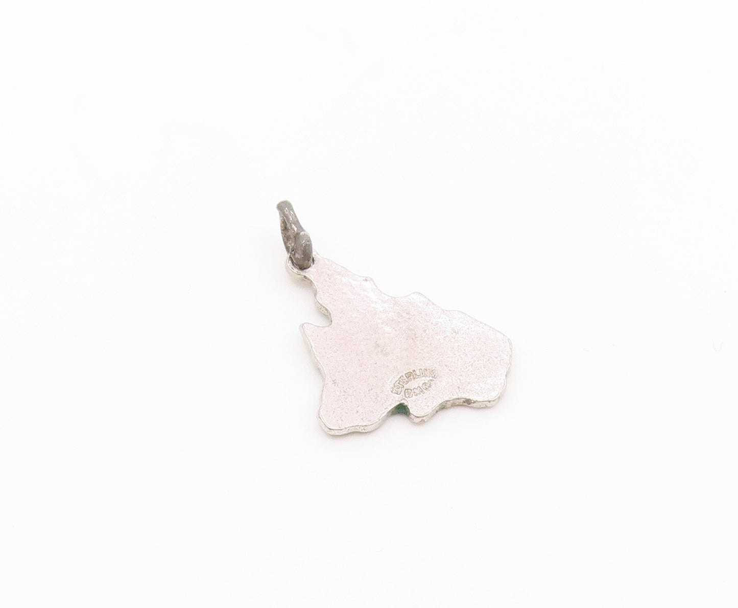 925 Sterling Silver  Vintage Enamel Map Of Canada Drop Pendant  PT18323