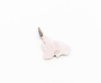 925 Sterling Silver  Vintage Enamel Map Of Canada Drop Pendant  PT18323
