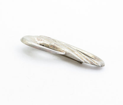 925 Sterling Silver  Vintage Smooth Fluted Swirl Design Brooch Pin  BP1738