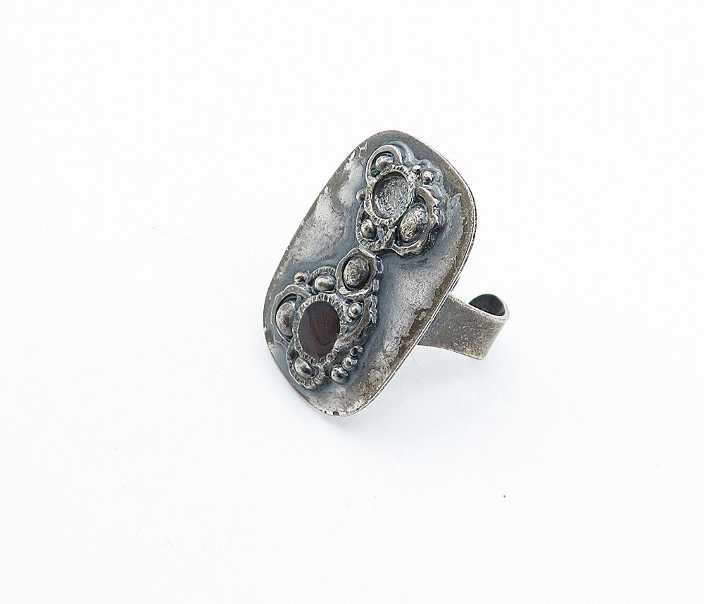 MIW GERMANY 925 Silver  Vintage Oxidized Modernist Band Ring Sz 6  RG4324