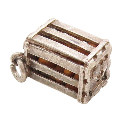 925 Sterling Silver Vintage Pendant A Crate Of Florida Sunshine Charm  PT25009