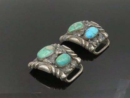 ZUNI NAVAJO 925 Silver  Vintage Heavy Brutalist Turquoise Watch Straps  TR3291