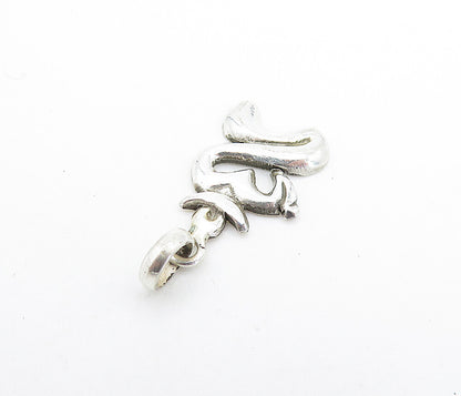 925 Sterling Silver  Shiny Petite Om Heart Spiritual Symbol Pendant  PT5846