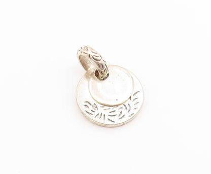 925 Sterling Silver Vintage Pendant SILPADA Etched Double Circle Charm  PT26565