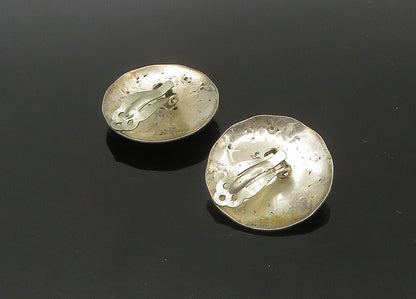 SOUTHWESTERN 925 Silver Vintage Turquoise Floral Non Pierce Earrings EG11085