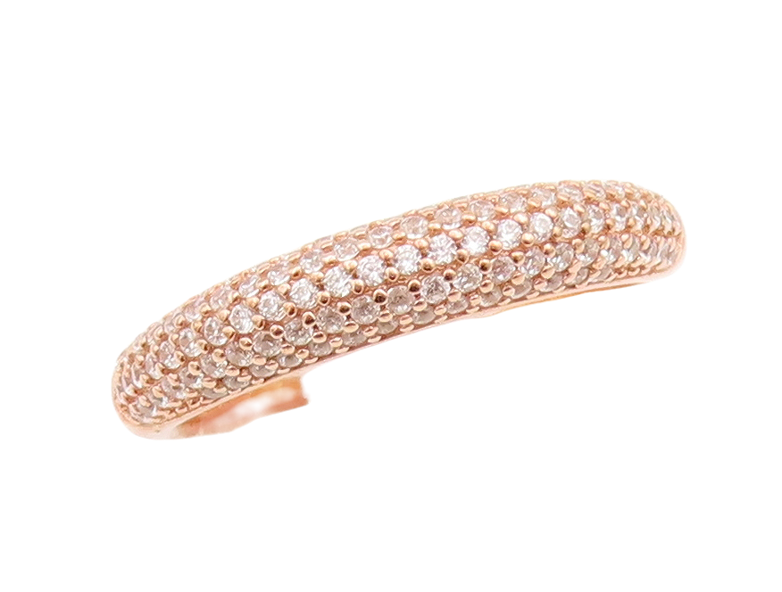 925 Sterling Silver Vintage Ring Rose Gold Plated CZ Inlay  Sz 7  RG29106