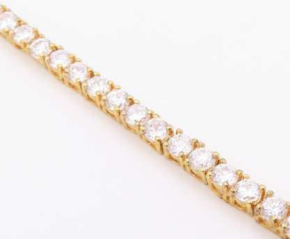 ROSS SIMON 925 Silver  Cubic Zirconia Shiny Gold Plated Tennis Bracelet BT5572