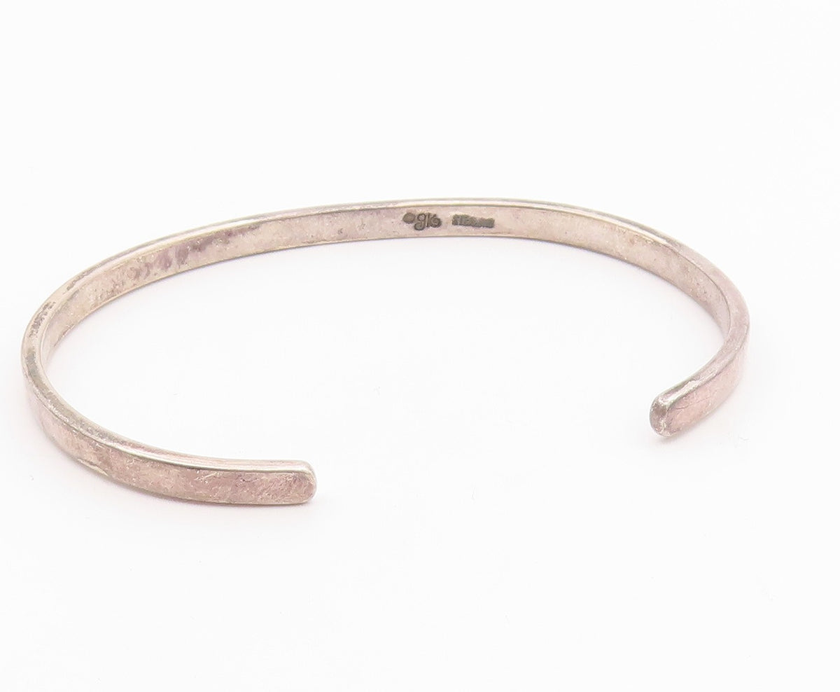 925 Sterling Silver  Vintage Petite Believe Stamped Cuff Bracelet  BT9123