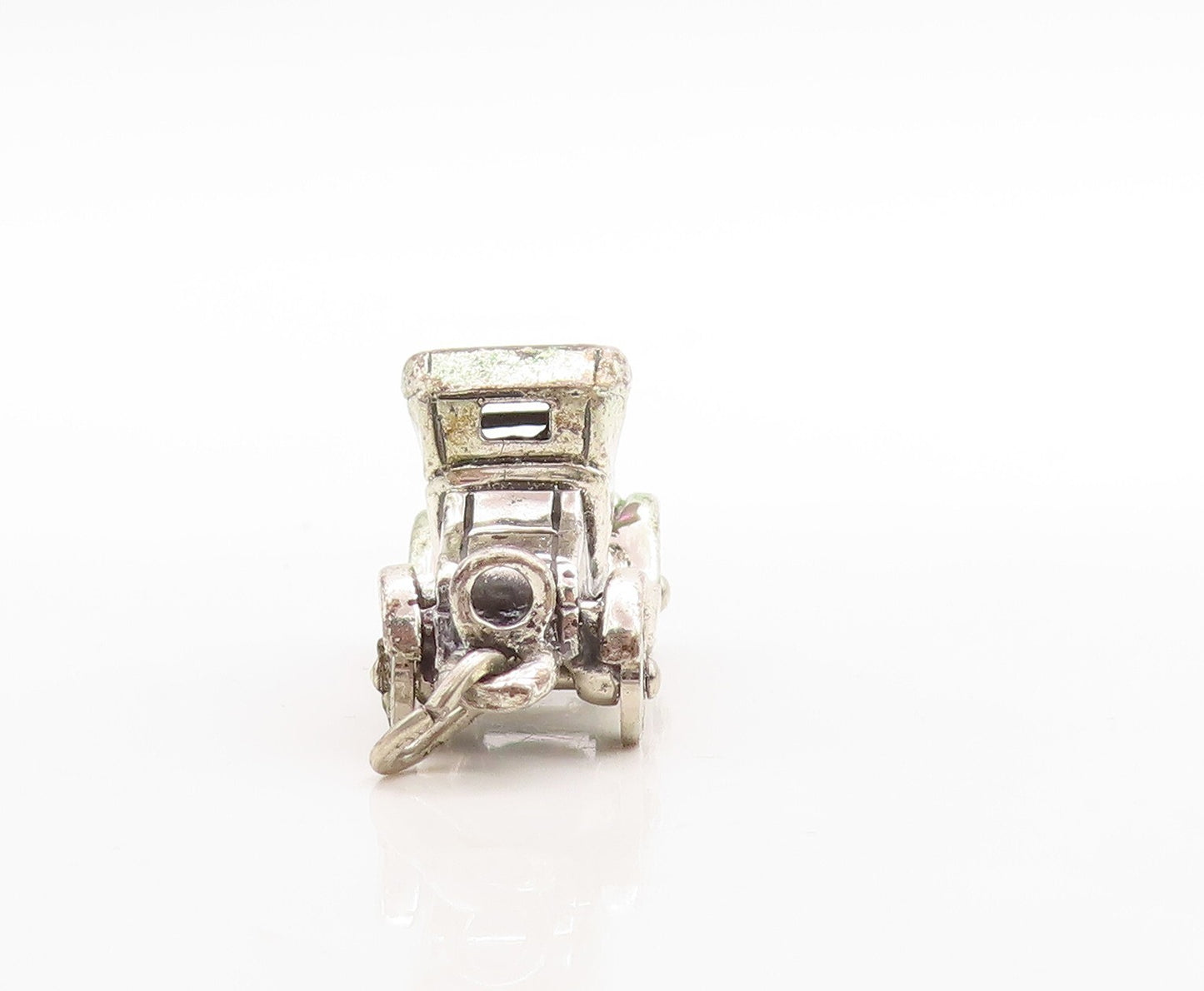 925 Sterling Silver Vintage Pendant Dark Tone Cutout Old Car Charm  PT23720