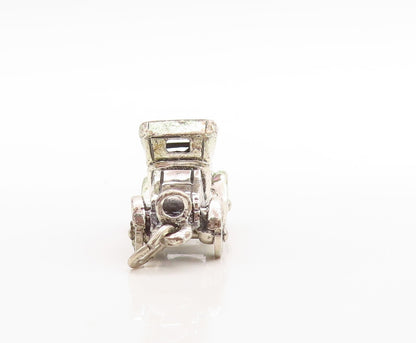 925 Sterling Silver Vintage Pendant Dark Tone Cutout Old Car Charm  PT23720