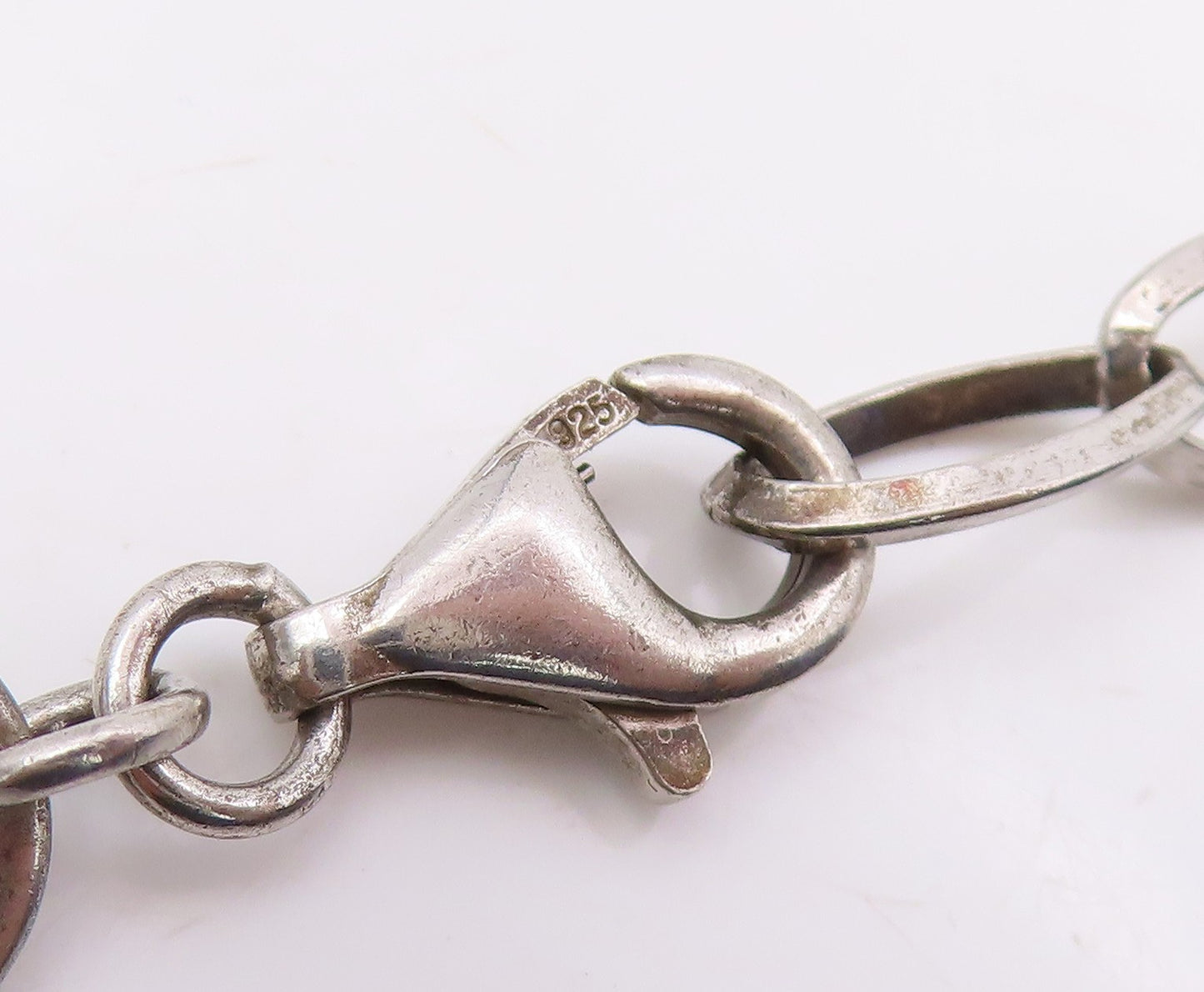 925 Sterling Silver Vintage Necklace Multi Tone Key & Spiky Orb Chain  NE4835