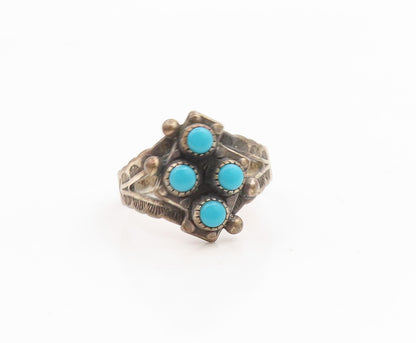 925 Sterling Silver Vintage Ring SOUTHWESTERN Turquoise Band  Sz 5.5  RG34910