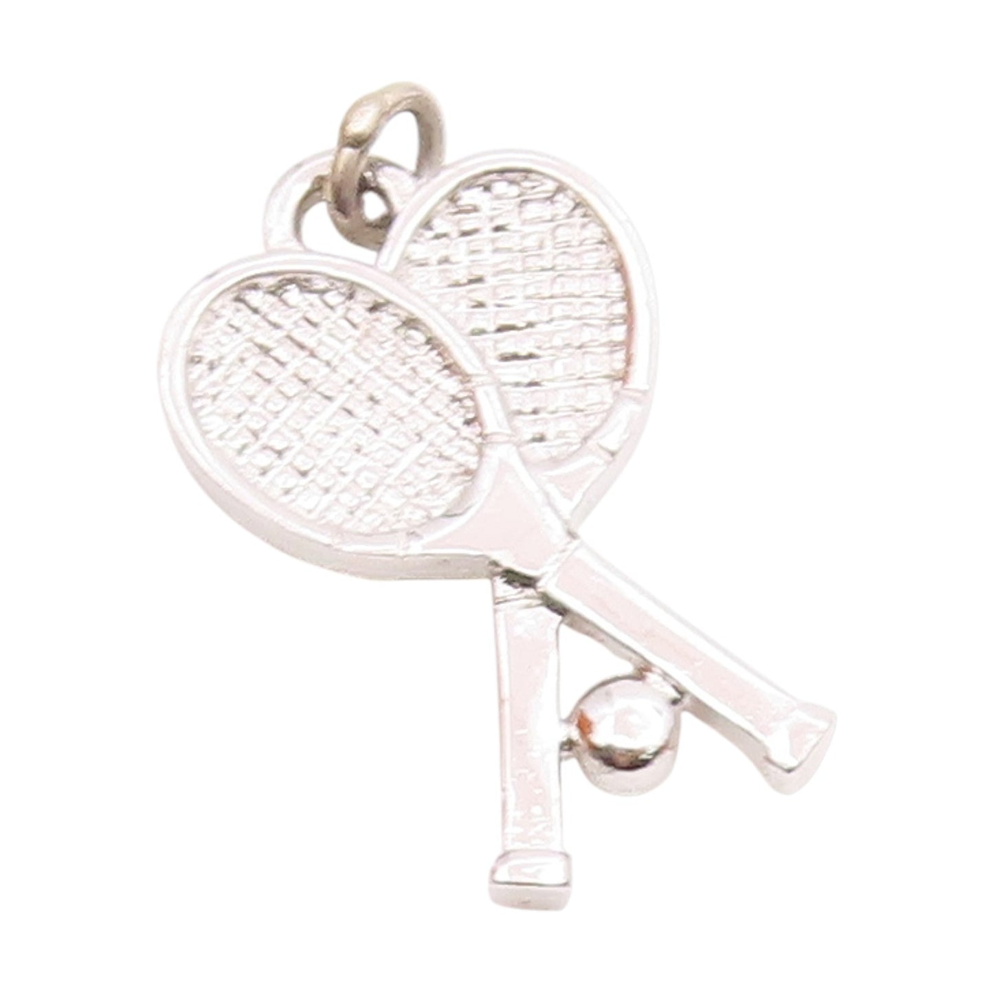 925 Sterling Silver Vintage Double Tennis Racket Sports Charm Pendant  PT20525