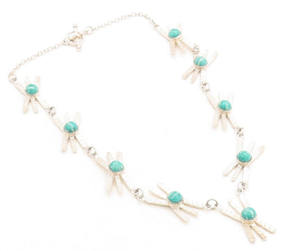 HENNY 925 Sterling Silver  Vintage Cabochon Gemstone Chain Necklace  NE1906