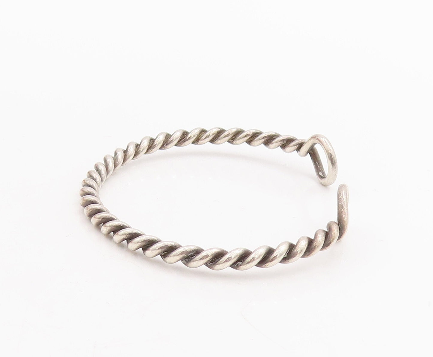 925 Sterling Silver Vintage Bracelet Solid Twisted Rope Cuff BT10674