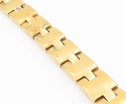 925 Sterling Silver Vintage Bracelet Gold Plated PAT AREIAS Buckle Link  BT11594
