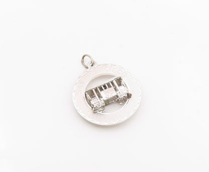 CREA 925 Sterling Silver   Vintage San Francisco Trolley Car Pendant  PT20643