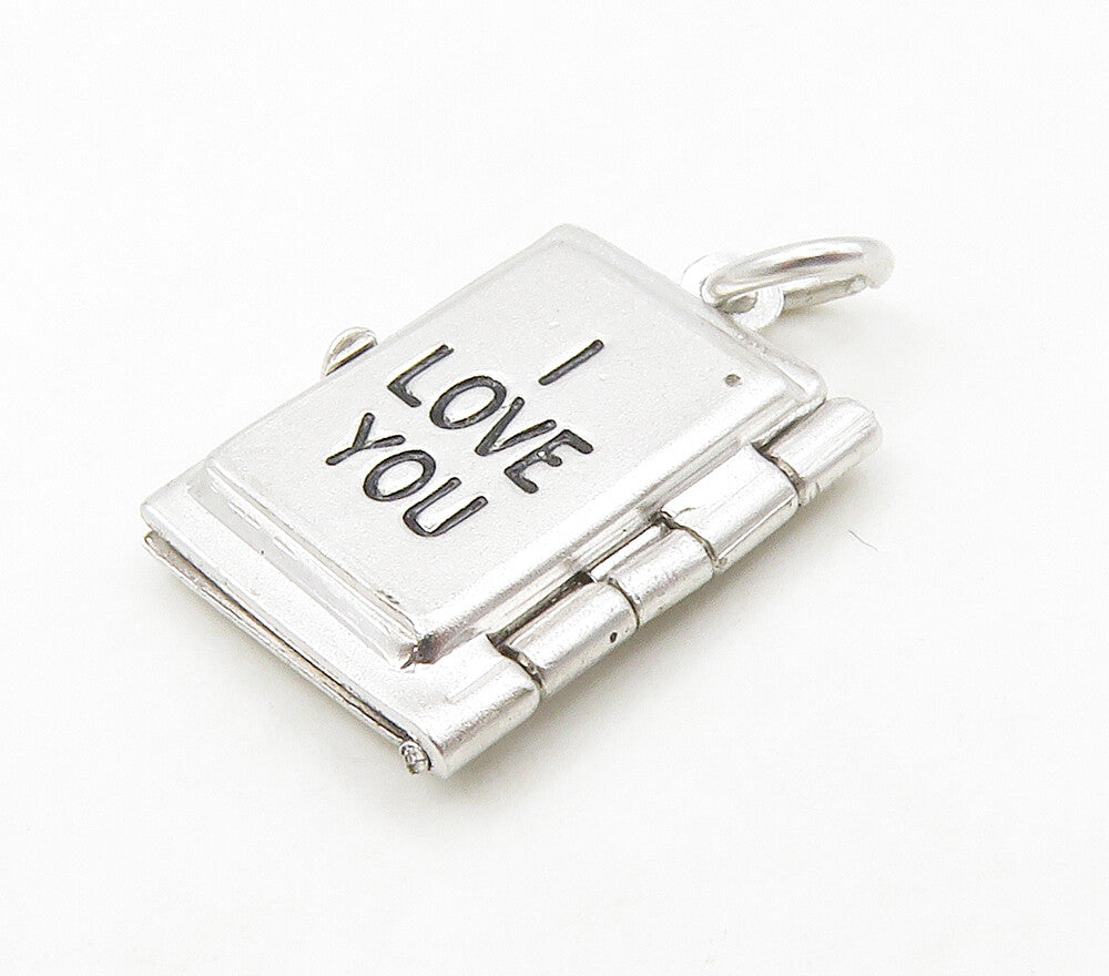 925 Sterling Silver  Vintage Marriage License Locket Pendant (OPENS)  PT12911