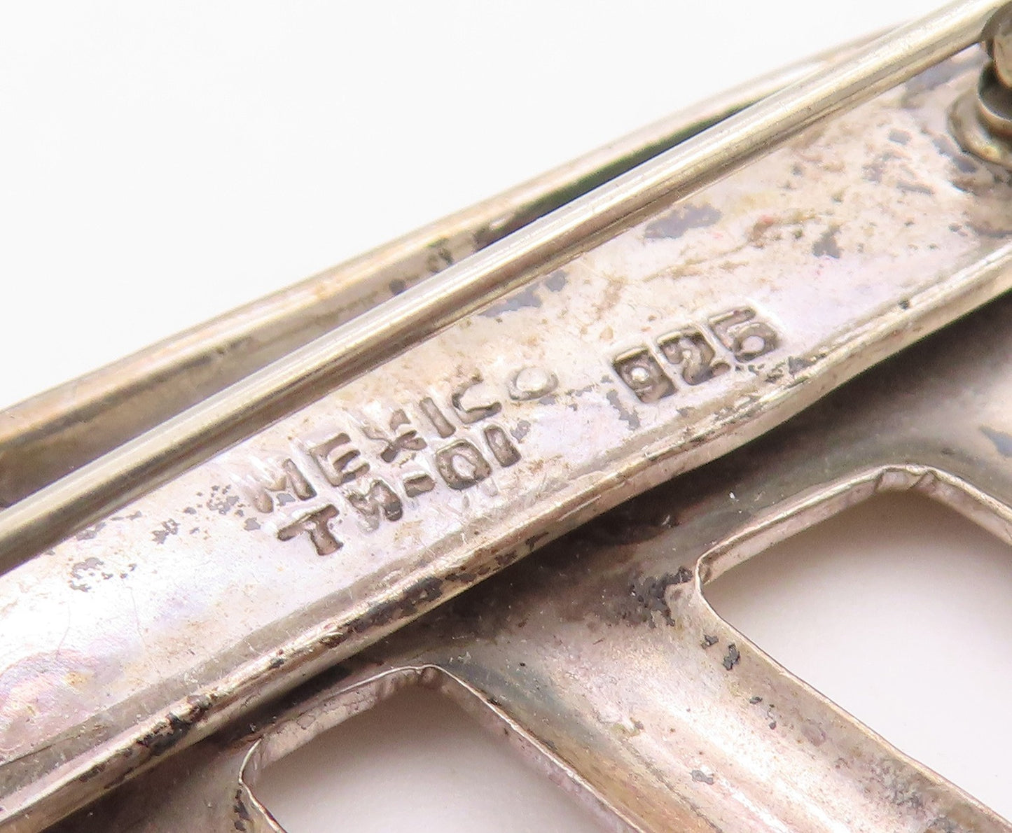 925 Sterling Silver Vintage Brooch Pin MEXICO Musical Note Cutout  BP12604