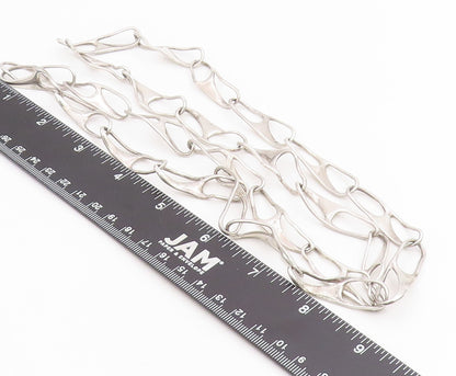 925 Sterling Silver Vintage Necklace BRUNEL Sculptural Link Chain  NE4881