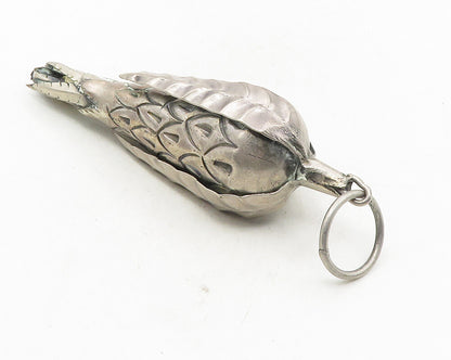 925 Sterling Silver  Vintage Dark Tone Hollow Floral Design Pendant  PT7691